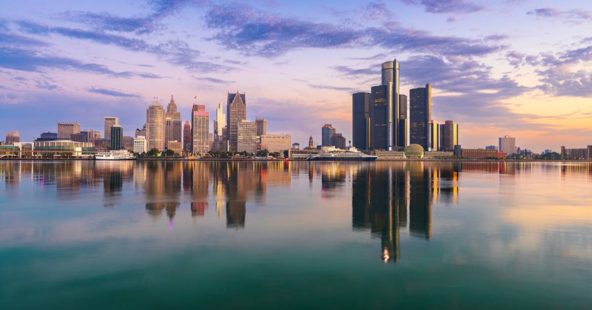 Detroit Skyline From The Detroit River