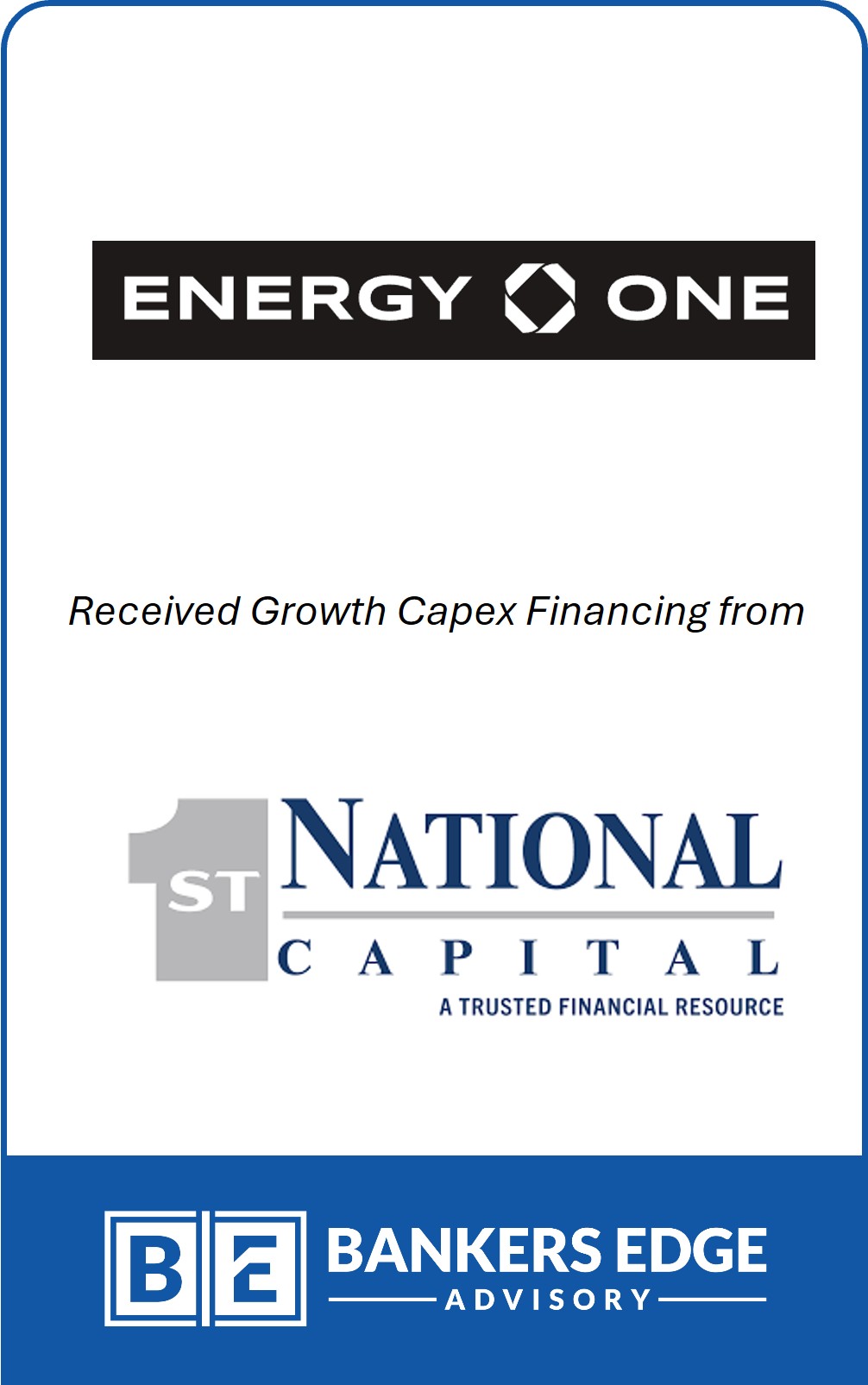 Energy One Holdings transaction tombstone