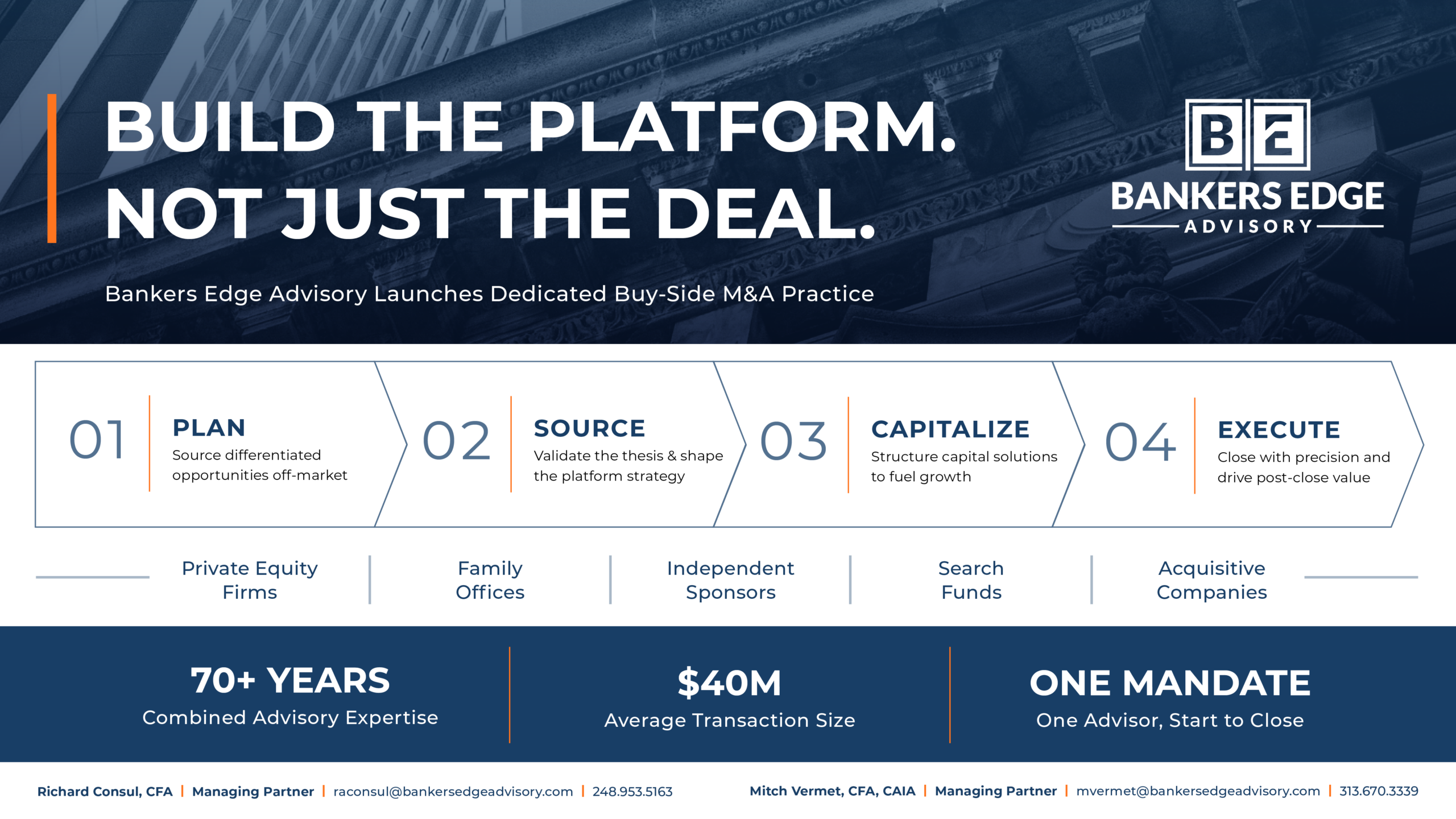 Bankers Edge Advisory buy-side M&A practice