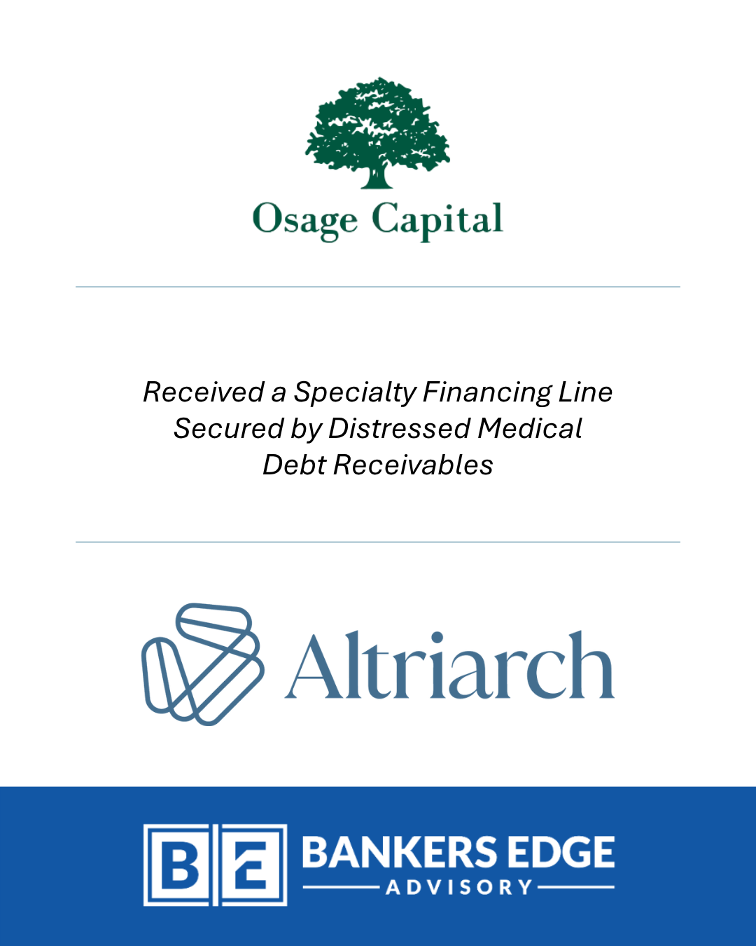 Osage Capital transaction tombstone