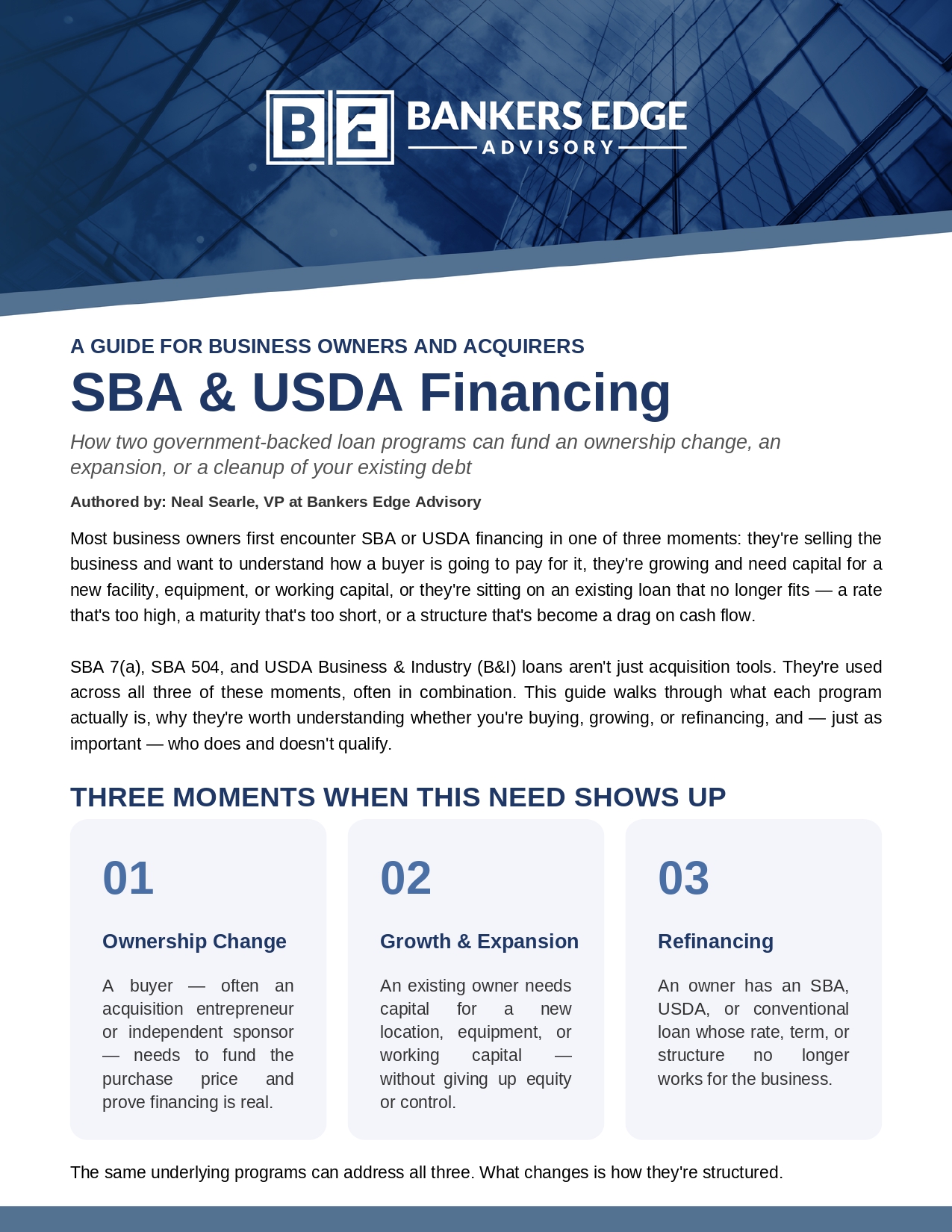 SBA and USDA financing guide, page 1 of 8